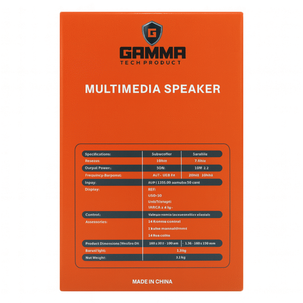 Gamma GT-5520 2.1 Multimedia Speaker System with LED Display, Remote Control & Deep Bass - Image 3