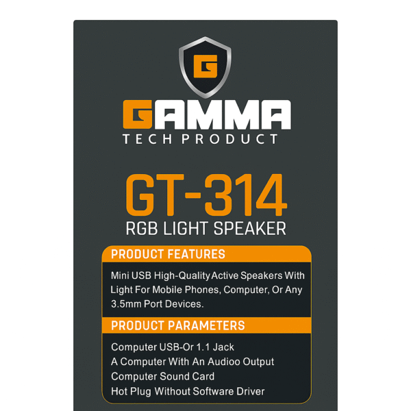 Gamma GT-314 RGB Stereo Desktop Speakers - Image 3