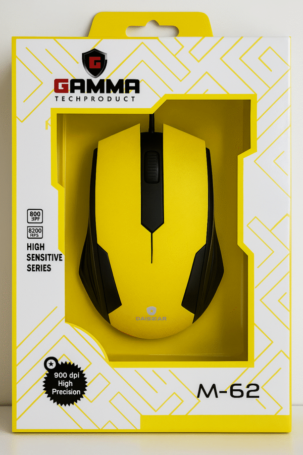 GAMMA M-62 High-Precision Wired Optical Mouse – 800 to 3200 DPI, Ergonomic USB Mouse for Gaming & Office - Image 2