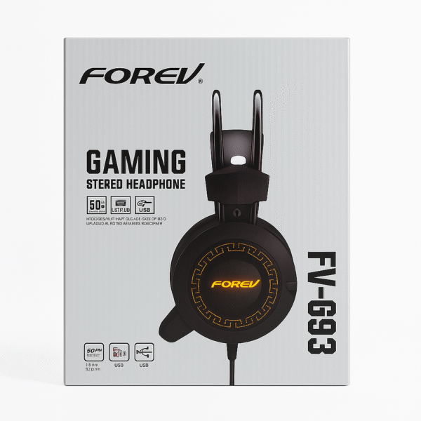 FOREV FV-G93 Stereo Gaming Headset with 50mm Drivers & LED Light for PC/Mac - Image 3