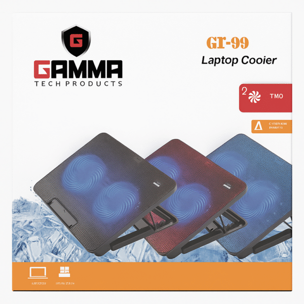 GT-99 Laptop Cooler Stand with Dual Fans - Image 2