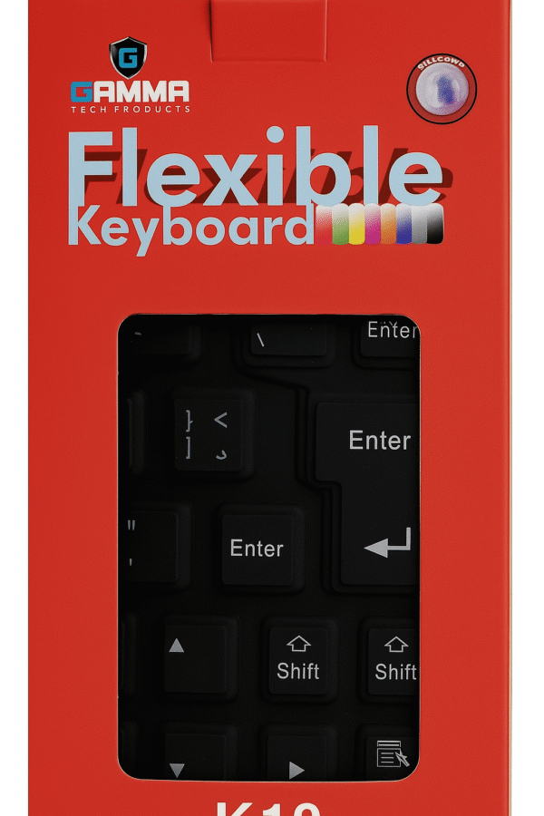 Gamma K10 Flexible Silicone Keyboard – Foldable, USB Wired, Lightweight Design for Travel & Office Use - Image 2