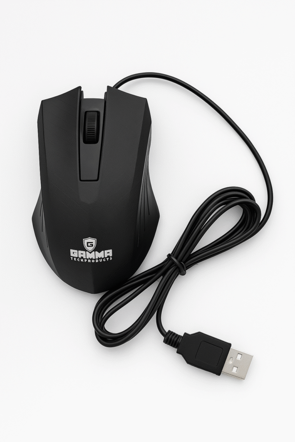 GAMMA GT-107 Wired Optical Mouse – 4 Buttons, Adjustable DPI 1000/1600, Ergonomic Design