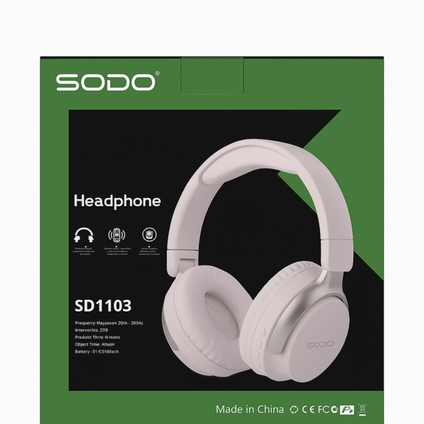 SODO SD1103 Hi-Fi Wireless Over-Ear Headphones with Long Battery Life & Deep Bass - Image 4