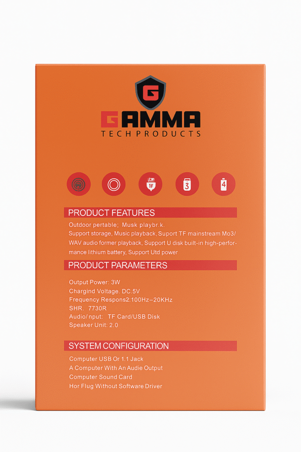 GAMMA GT-611 RGB Bluetooth Speaker - Image 3