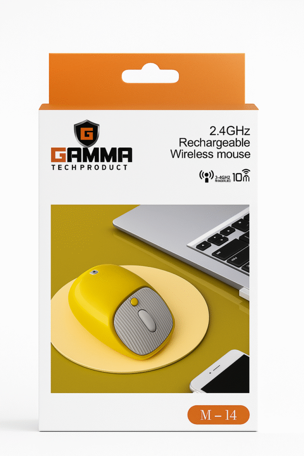 GAMMA M-14 Rechargeable 2.4GHz Wireless Mouse – DPI 800/1200/1600, Ergonomic, USB Nano Receiver - Image 4