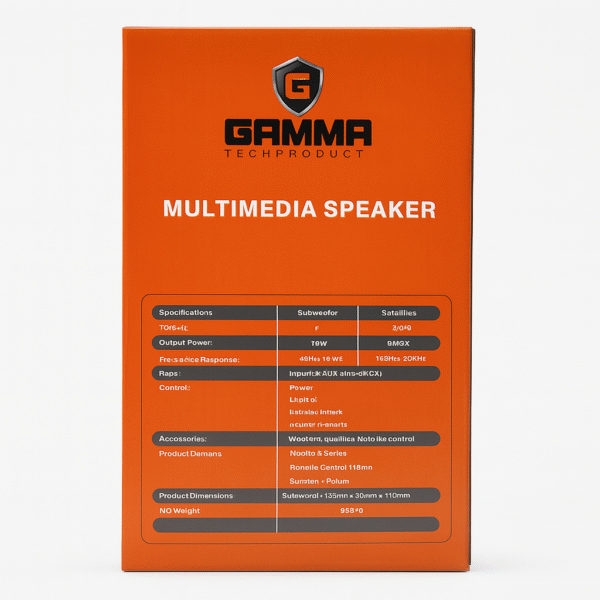 Gamma GT-4410 Multimedia Bluetooth Speaker System with Subwoofer, USB, SD & LED Display - Image 3