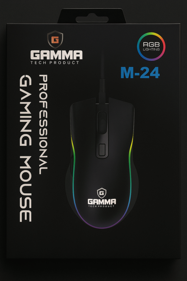 Gamma Tech M-24 RGB Gaming Mouse | Wired USB Ergonomic Mouse (12 Buttons, 6400 DPI, RGB Backlight) - Image 2