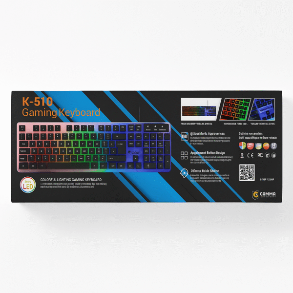 K-510 Gamma RGB Backlit Gaming Keyboard – Wired USB, Full Key Layout - Image 2