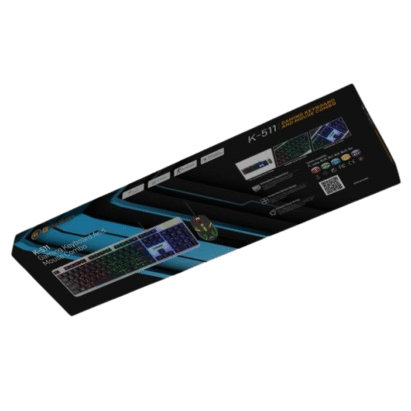 K-511 Gamma RGB Gaming Keyboard and Mouse Combo – USB Wired Backlit Set - Image 3