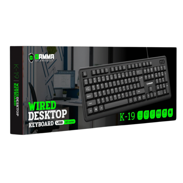 Gamma K-19 Wired Desktop Keyboard - English/Arabic Layout - Image 2