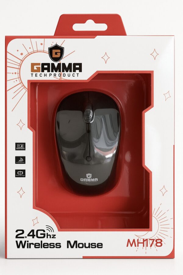 Gamma M-73 Wireless Mouse – 2.4GHz | 10M Range | 1600 DPI | Plug & Play - Image 2