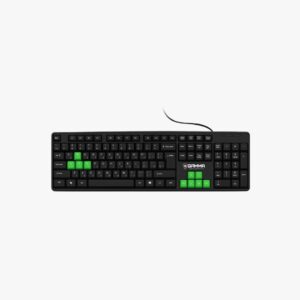 GAMMA K-15 Wired Desktop Keyboard – High Key Design, USB/PS2, PC & Laptop Compatible