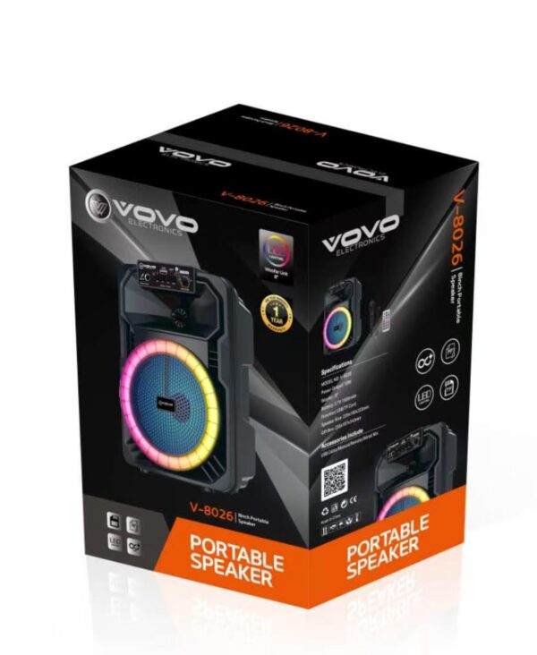 V-8026 8-Inch Bluetooth Party Speaker with LED Lights - Image 2