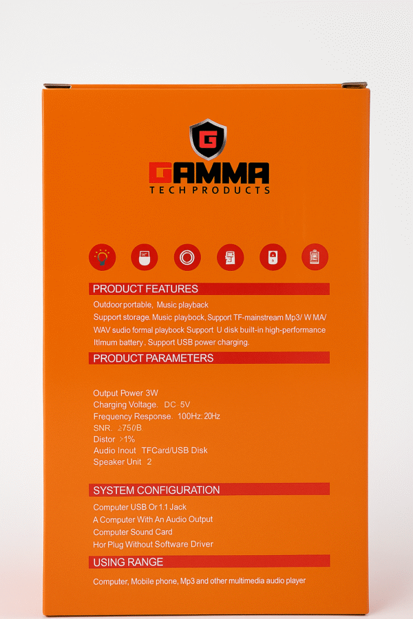 GAMMA GT-612 RGB Wireless Speaker | Portable - Image 3