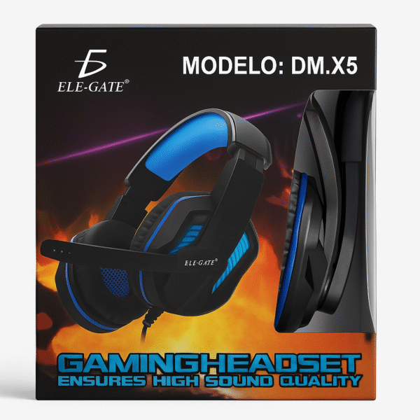 ELE-GATE DM.X5 RGB Gaming Headset – 50mm Drivers, USB & 3.5mm, Noise-Cancelling Mic - Image 3