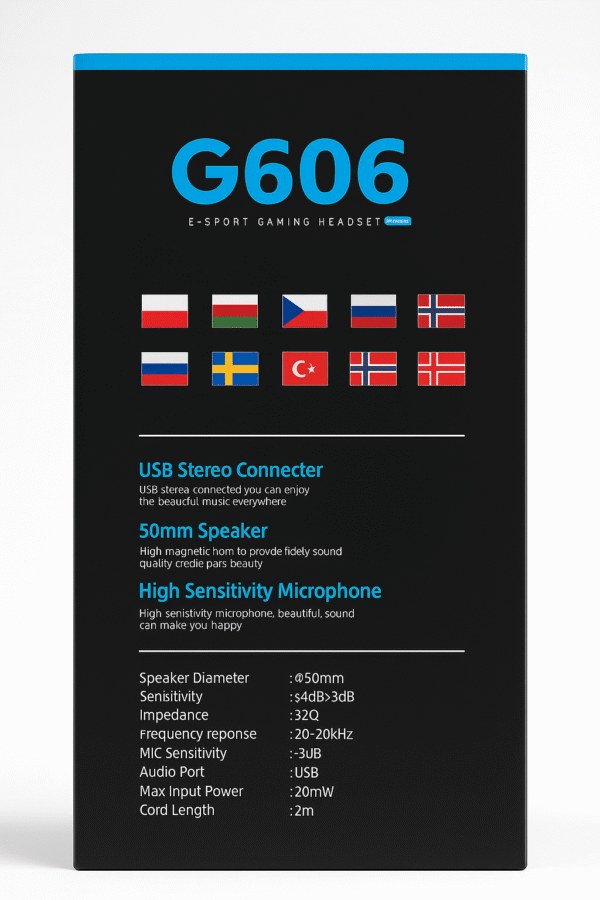 G606 RGB Gaming Headset with 50mm Speaker Drivers and High Sensitivity Microphone – USB Stereo for PC/Laptop - Image 3