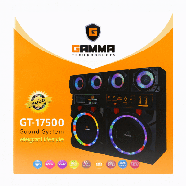 Gamma GT-17500 Powerful Multimedia Sound System with Bluetooth, USB, SD, and LED Lights – Deep Bass Speakers Made in Egypt - Image 2