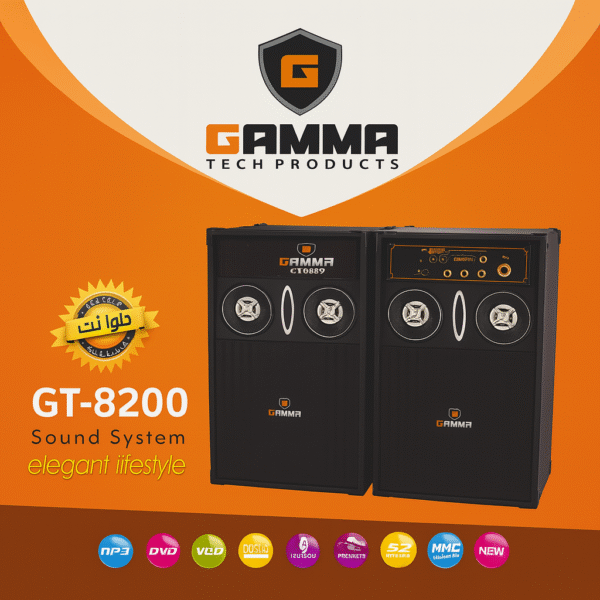 GAMMA GT-8200 Dual Tower Bluetooth Sound System with USB, SD, FM & Remote Control - Image 2