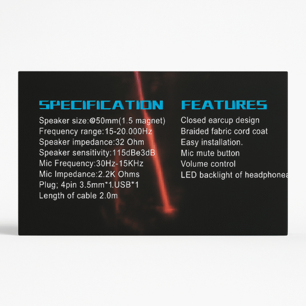 ELE-GATE DM.X5 RGB Gaming Headset – 50mm Drivers, USB & 3.5mm, Noise-Cancelling Mic - Image 5