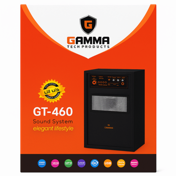 Gamma GT-460 Wireless Bluetooth Sound System with USB/SD/FM Support – Deep Bass & LED Display - Image 2