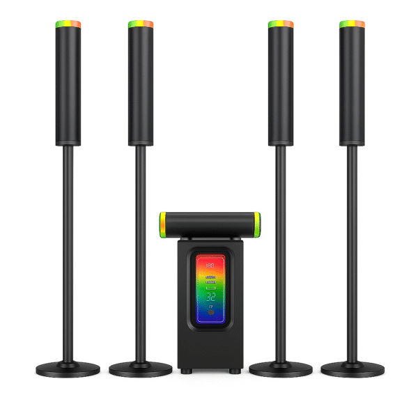 Gamma GT-1015 5.1 Channel Multimedia Speaker System with LED Display and Optical Input – 180W RMS Power