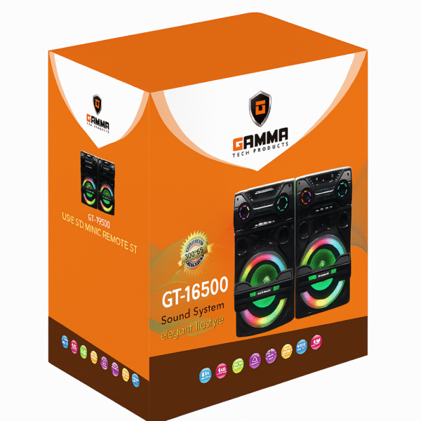 Gamma GT-16500 Sound System with Bluetooth, USB, SD, MMC, Remote Control, LED Speakers - Image 2