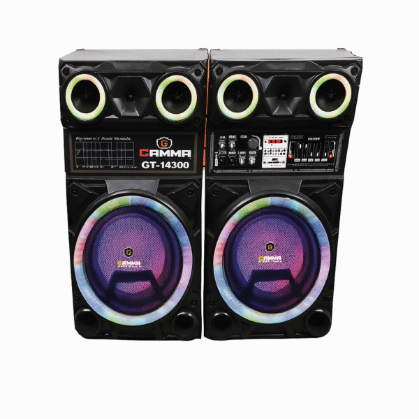 Gamma GT-14300 Sound System with Bluetooth, USB, SD, MMC, Remote Control, LED Light Speakers