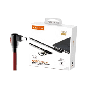 LDNIO LS-421 90° Angle Elbow Data Cable, 1M, Fast Charging, Fashion Orange ( LIGHTINING )
