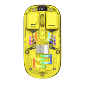 Forev FV‑T7 Transparent Dual‑Mode Wireless Mouse – RGB, 1600 DPI, Type‑C Charging