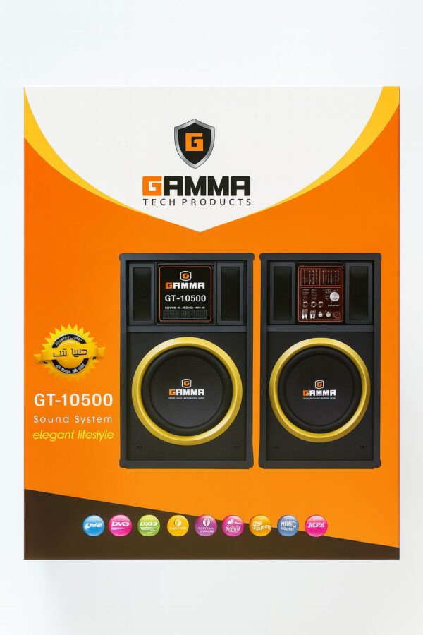 Gamma GT-10500 Sound System | Powerful Dual Subwoofer with LED, USB, SD, AUX, Bluetooth - Image 2